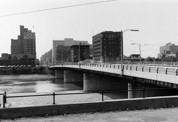 Dayton Skyline from New Main St. Bridge 1957